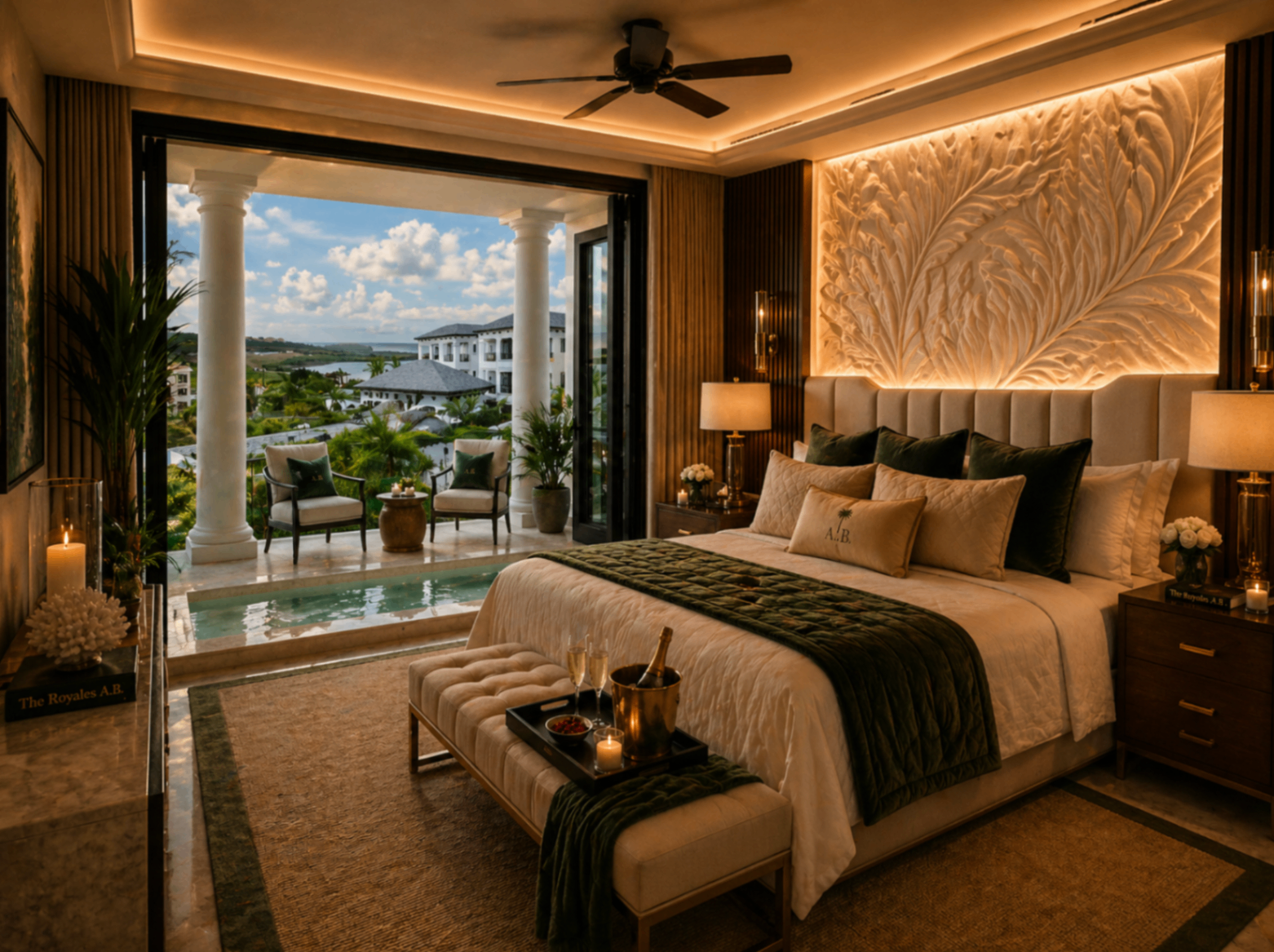Wellness-inspired suite opening to a private plunge pool